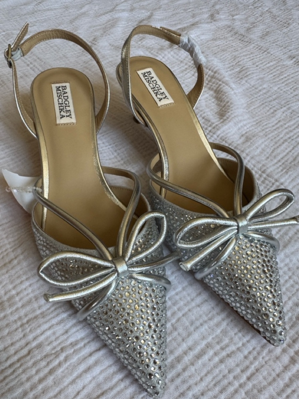 Badgley Mischka Angelina Slingback Bow Heels
